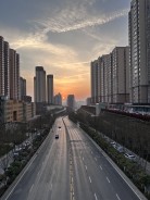 城市夕阳